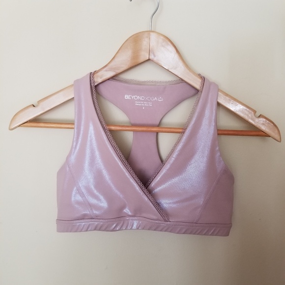 Beyond Yoga Tops - Beyond Yoga Pearlized Ride It Sports Bra Blush S